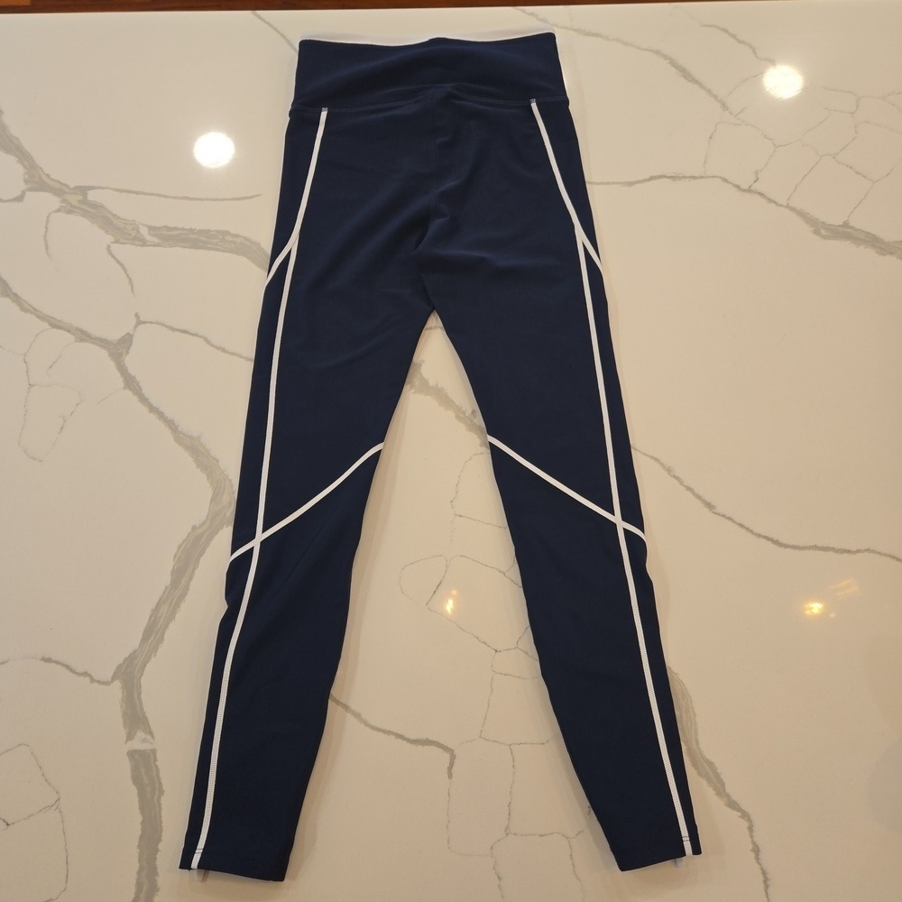 P.E Nation Quarter Force Embroidered Stretch Activewear Leggings Navy Size XS - Picture 7 of 9